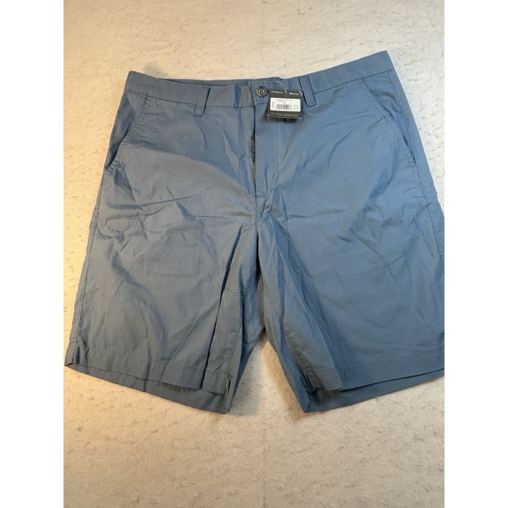 Eddie Bauer Men's Sz 35 Steel Blue Classic Flat Front 9" Inseam Chino Shorts NWT